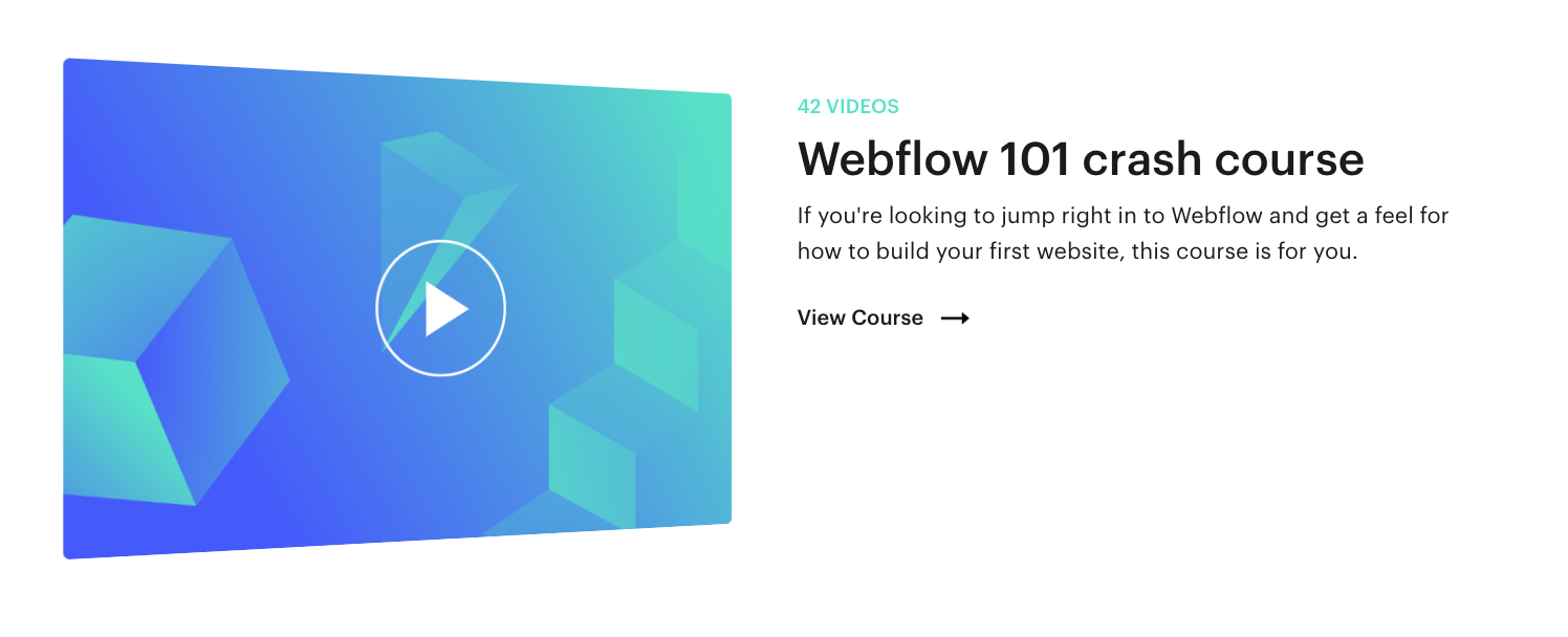 Webflow University courses