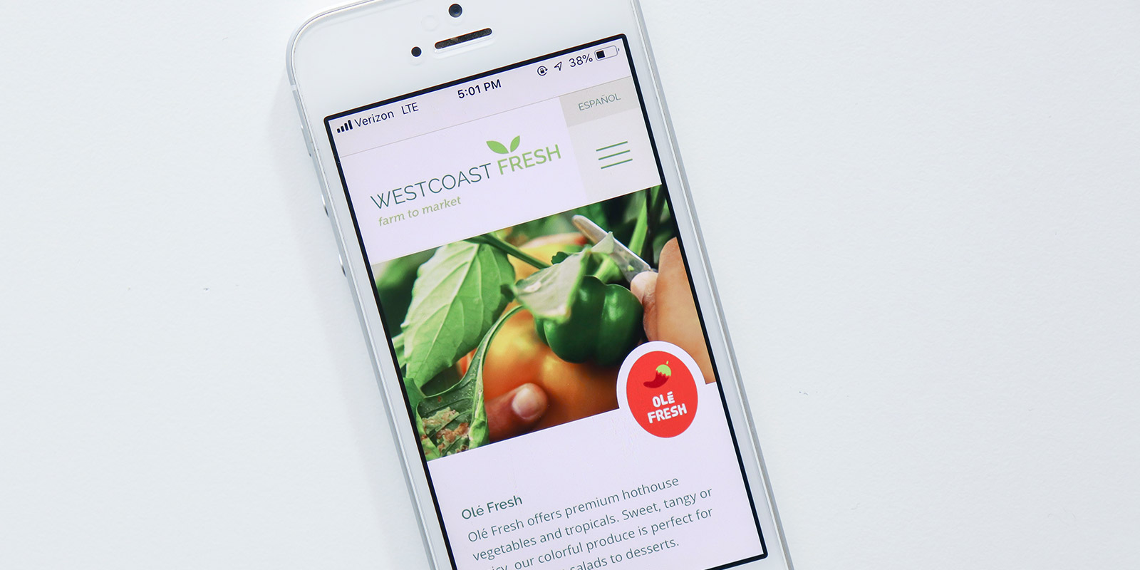 Westcoast Fresh website design