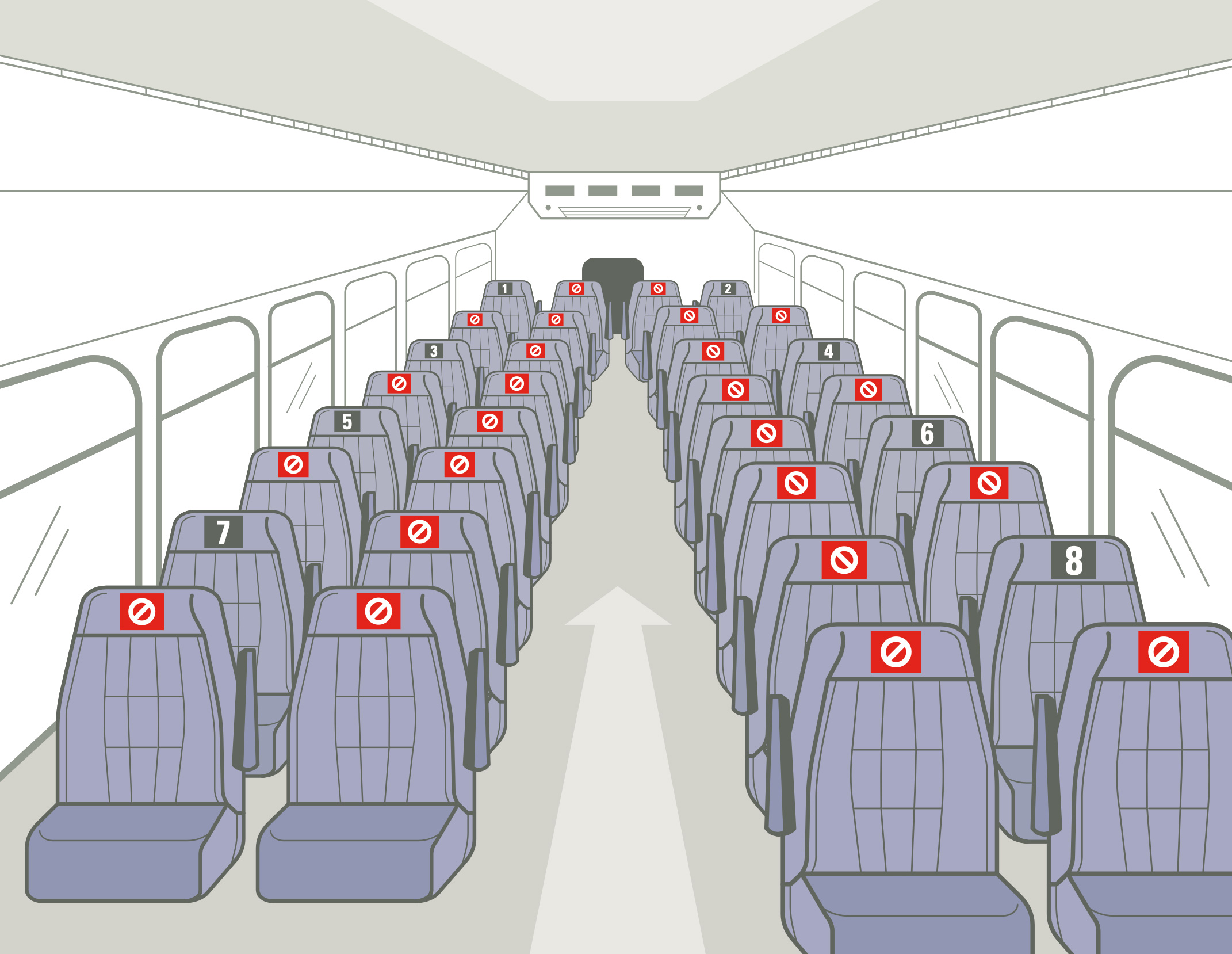 where to sit on the bus diagram